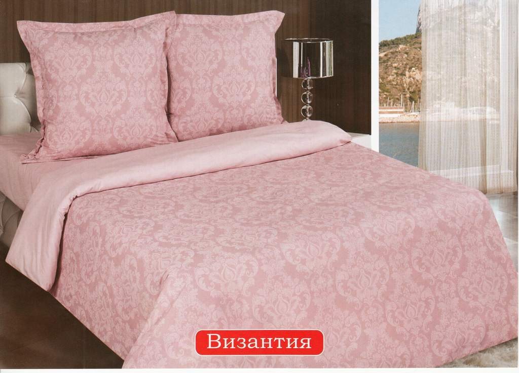 Комплект постельного белья Поплин жаккард с компаньоном Византия роз